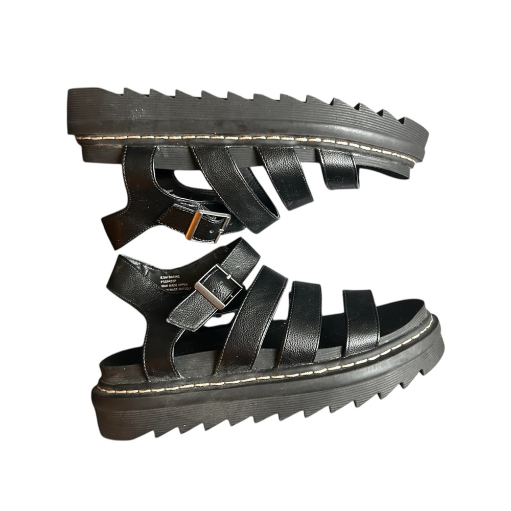 Sincerely Jules faux Black Leather Platform Sandals